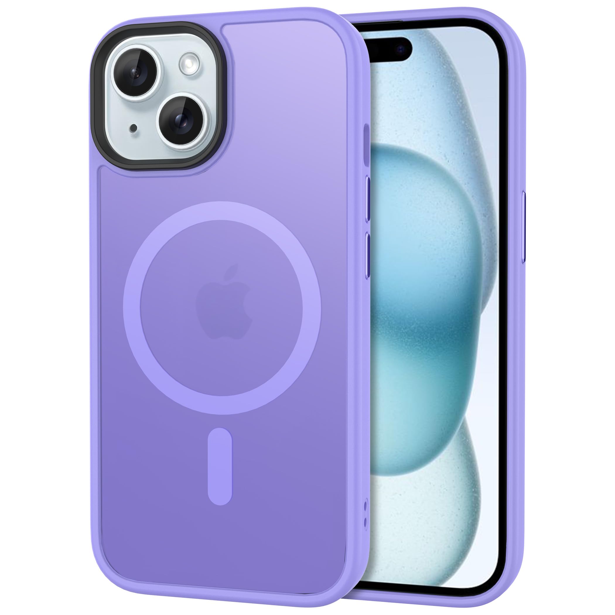 CACOE für Kameraschutzend, Kompatibel mit MagSafe, Stoßfest Kratzfest Magnetisch Rückseite Handyhülle für iPhone Case Transluzente