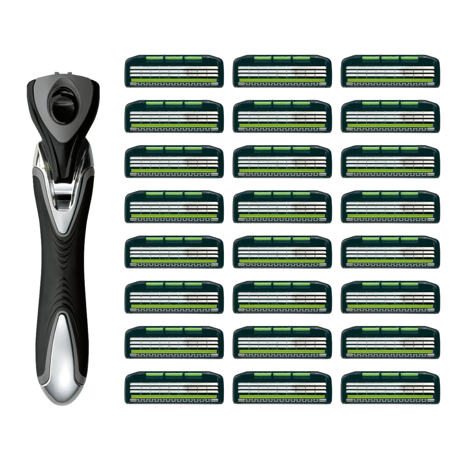 Feather Safety Razor F System MR3 Neo Replacement Blades 24-piece Box with Holder, Made in Japan, 3-Blade Manual Shaving Razor T-Shaped Beard Shaving for Men [Amazon.co.jp Exclusive]