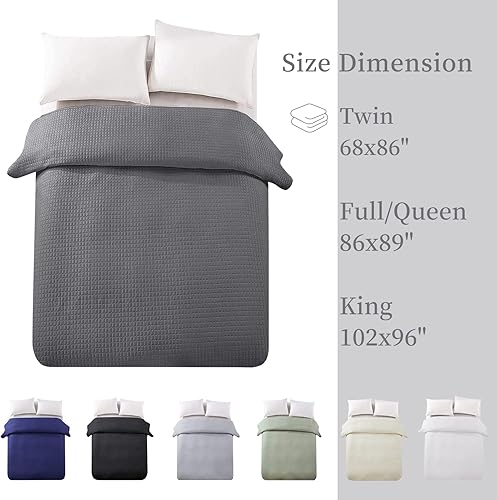 Miniatura 5 de HollyHOME Colcha acolchada de lujo a cuadros, súper suave, color gris oscuro, matrimonialqueen