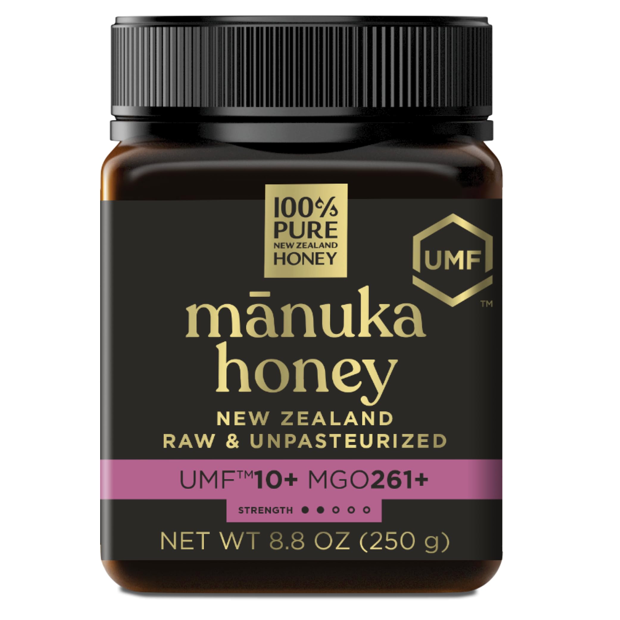 Manuka Honey UMF 10+ (MGO 261+) 100% Pure New Zealand Honey - Certified. Raw, 8.8 Oz (250g)