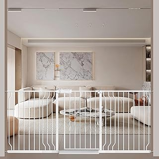 エルフ ベビー(Fairy Baby) ベビーゲート 取付幅170-182cm 高さ78cm 階段上 突っ張り式 オートクローズ機能 扉開閉式 赤ちゃん ゲート バリアフリー 柵 拡張付き ホワイト