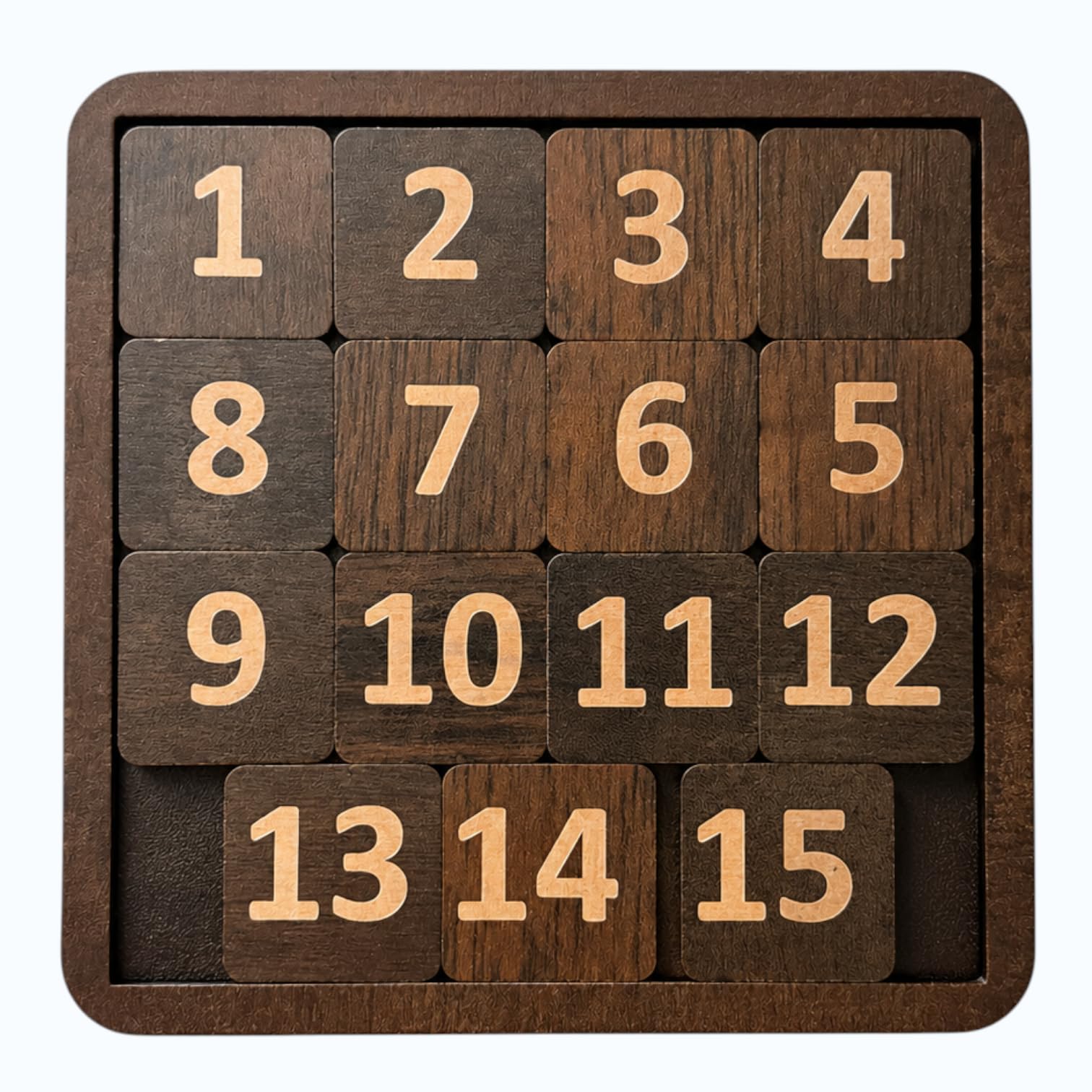 15 Number Sliding Puzzle Game Wooden Brain Teaser for Kids & Adults Classic Magic Board Montessori Educational Toy Logic & IQ Challenge Travel-Friendly Family-image-15
