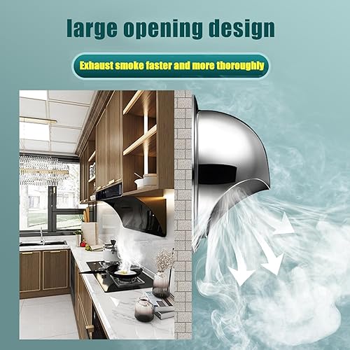 Miniatura 7 de KDDEON Vent Cap Rain Louver Cap Windproof Chimney Cap,304 Stainless Steel Ducting Ventilation Chimney Cowl,Outer Wall Air Outlet Range Hood Water