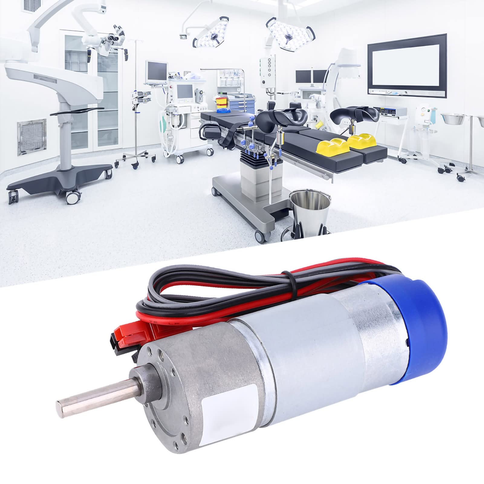 Motore Encoder con Spazzole 12 V CC Ad Alta Risoluzione per un Controllo Preciso del Robot, Adatto per Parti di Robot Tetrix Robotics e Pitsco - Acciaio con Alloggiamento Encoder in Plastica,