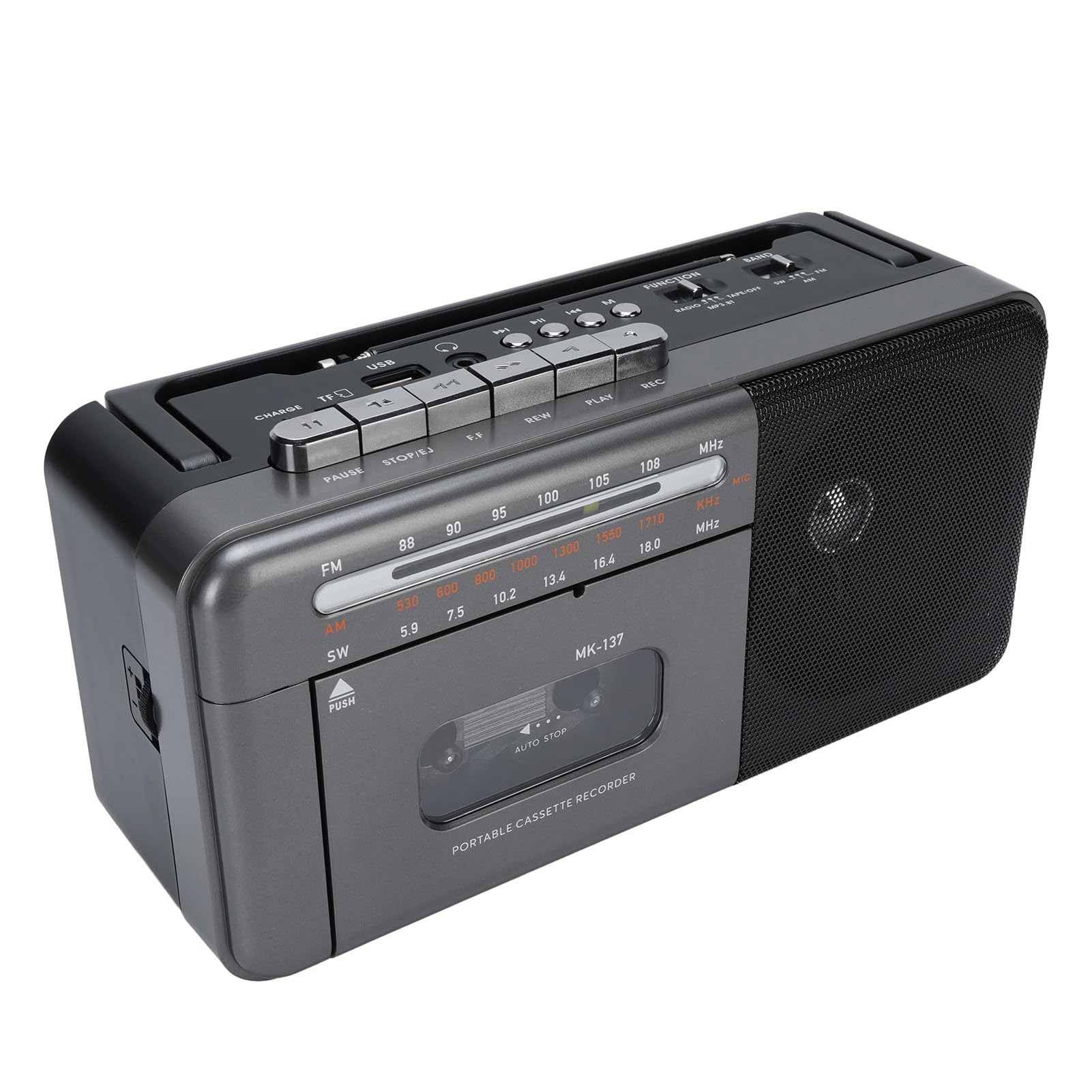 Bluetooth Cassette Tape Player, Portable FM AM SW Radio Speaker, Bluetooth Cassette Tape Player for Home Kitchen Outdoor (US Plug)