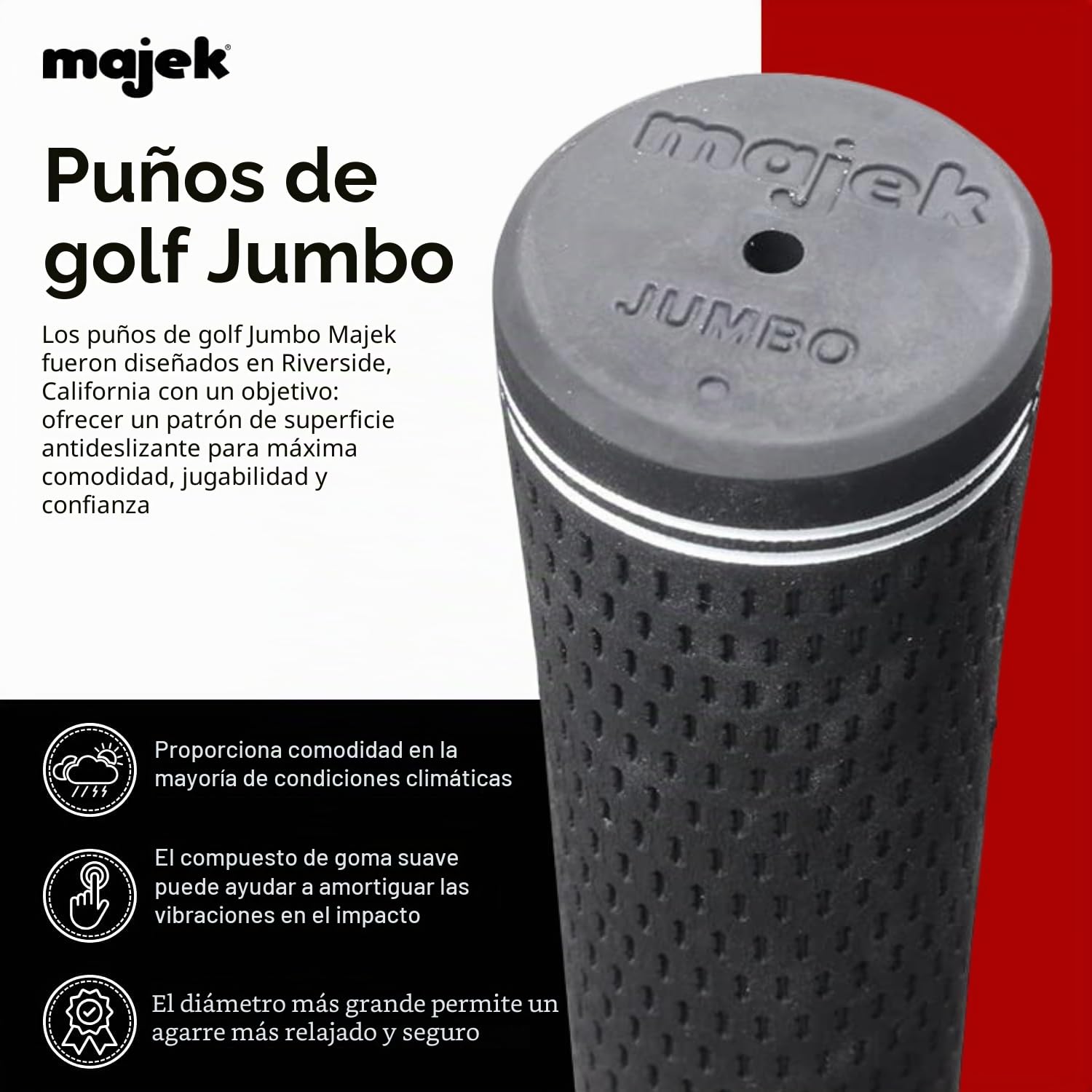 13 piezas Majek Jumbo Oversize Tour Pro Velvet Golf Grips +1/8 pulgadas más grueso que el estándar, perfecto para manos grandes o dedos artríticos
