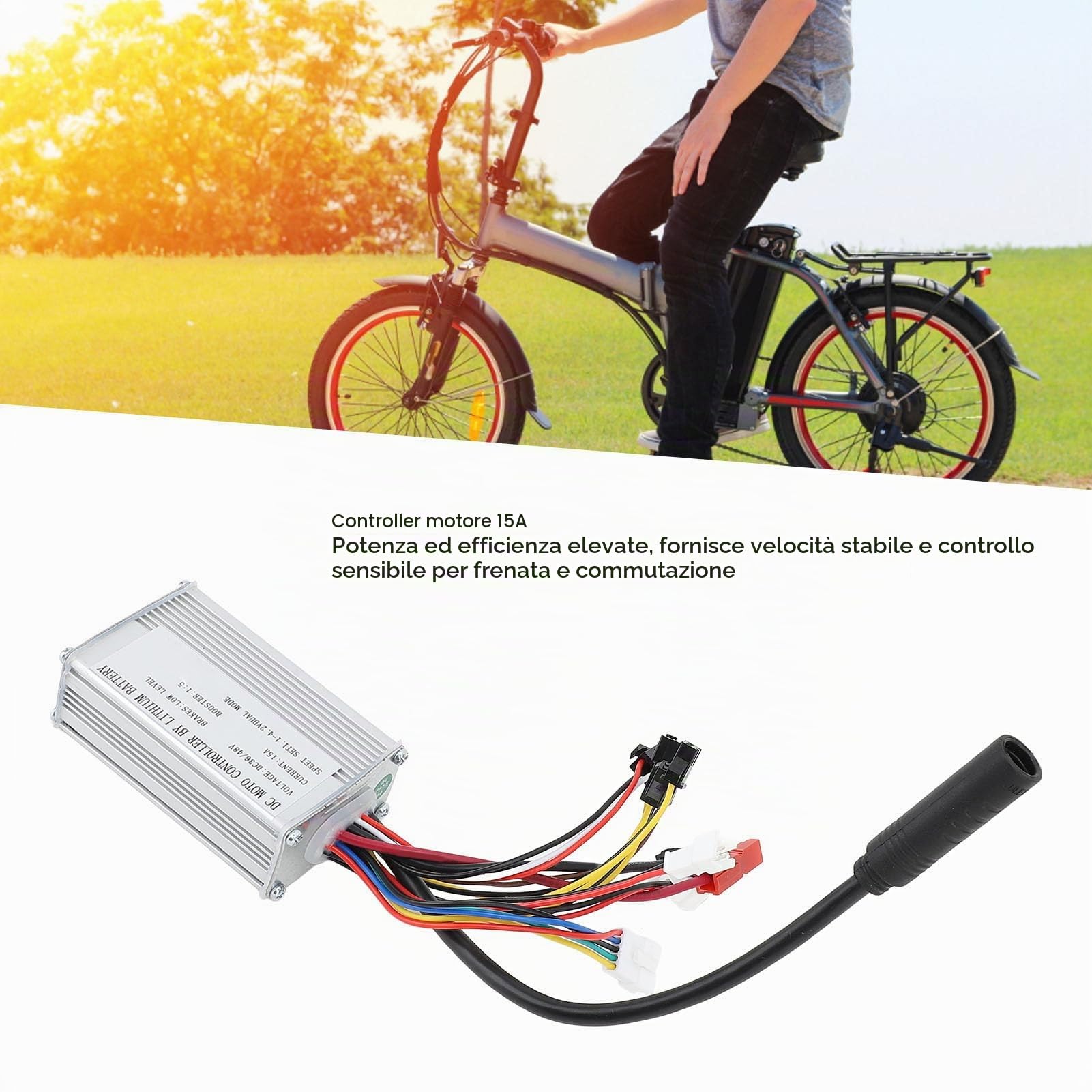 Fabater Controller per Bicicletta Elettrica, Controller Motore a Batteria Al Litio Potente Interfaccia Impermeabile da 250 W per Bici Elettrica