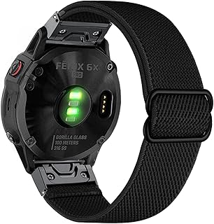 Abanen Elastic Fabric Watch Bands for Fenix 7X / Fenix 6X / Fenix 5X, 26mm Quick Dry Fit Soft Stretchy Nylon Wristband Strap for Garmin Fenix 6X Pro,Fenix 5X Plus,Enduro,Tactix Delta