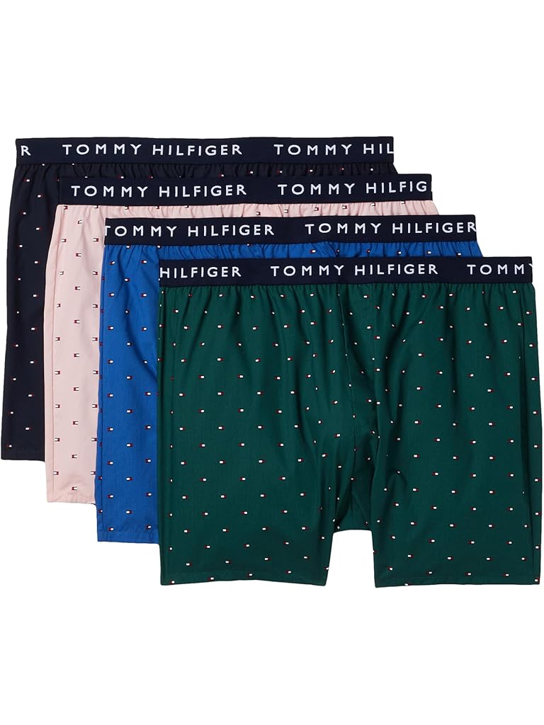 Pink Tommy Hilfiger Woven Cotton Boxer 4-Pack