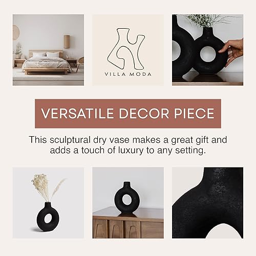 Miniatura 3 de Oona - Jarrón decorativo moderno para anillos, mediano, color negro