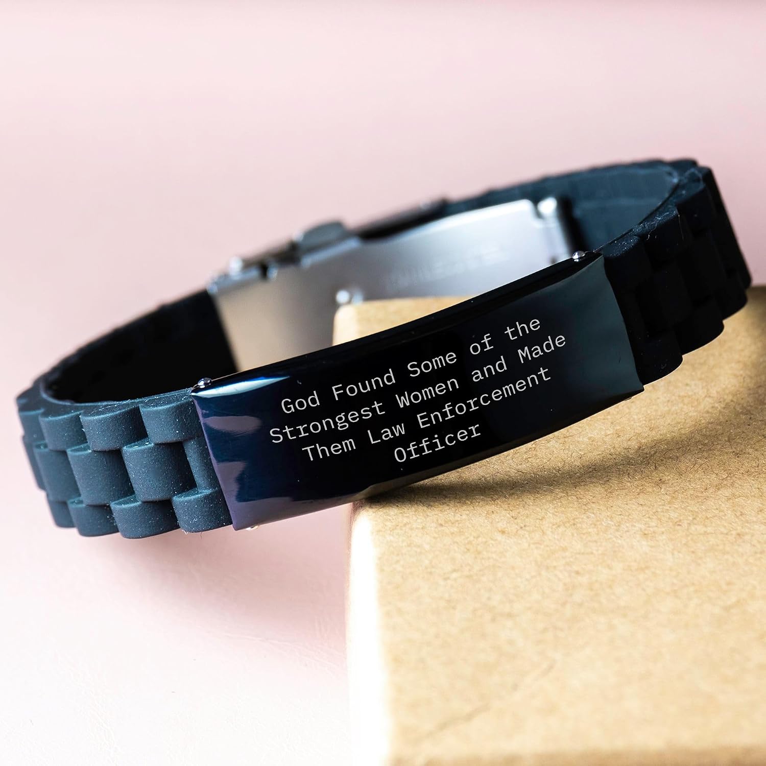 Law Enforcement Officer Inspirational Glide lock Clasp Birthday Unique Gift 'God Found Some Of The Strongest Women And Made Them Law Enforcement Officer'