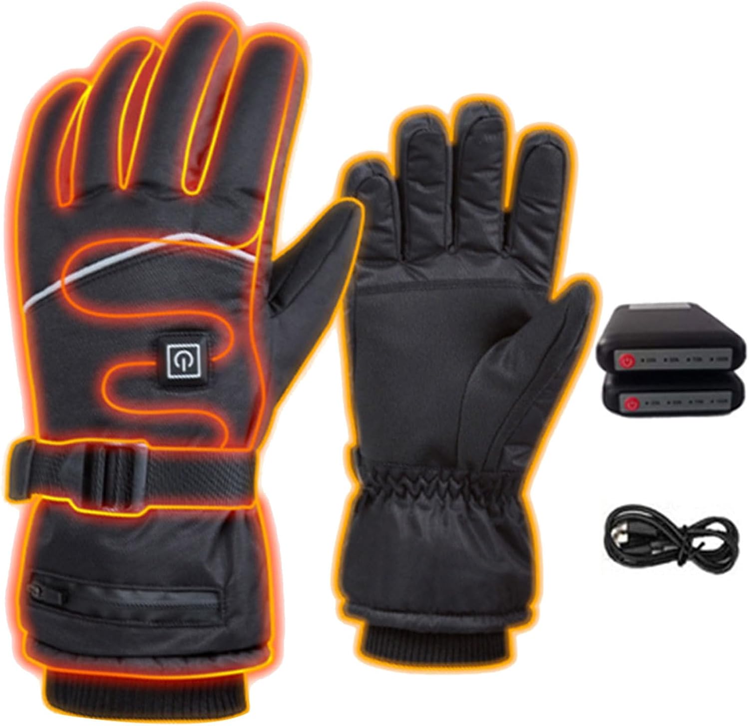 加熱手袋 - 電熱ミトン |タッチスクリーンライディンググローブ、3つのヒートモードを備えたオートバイライディングギア、7.4V防水