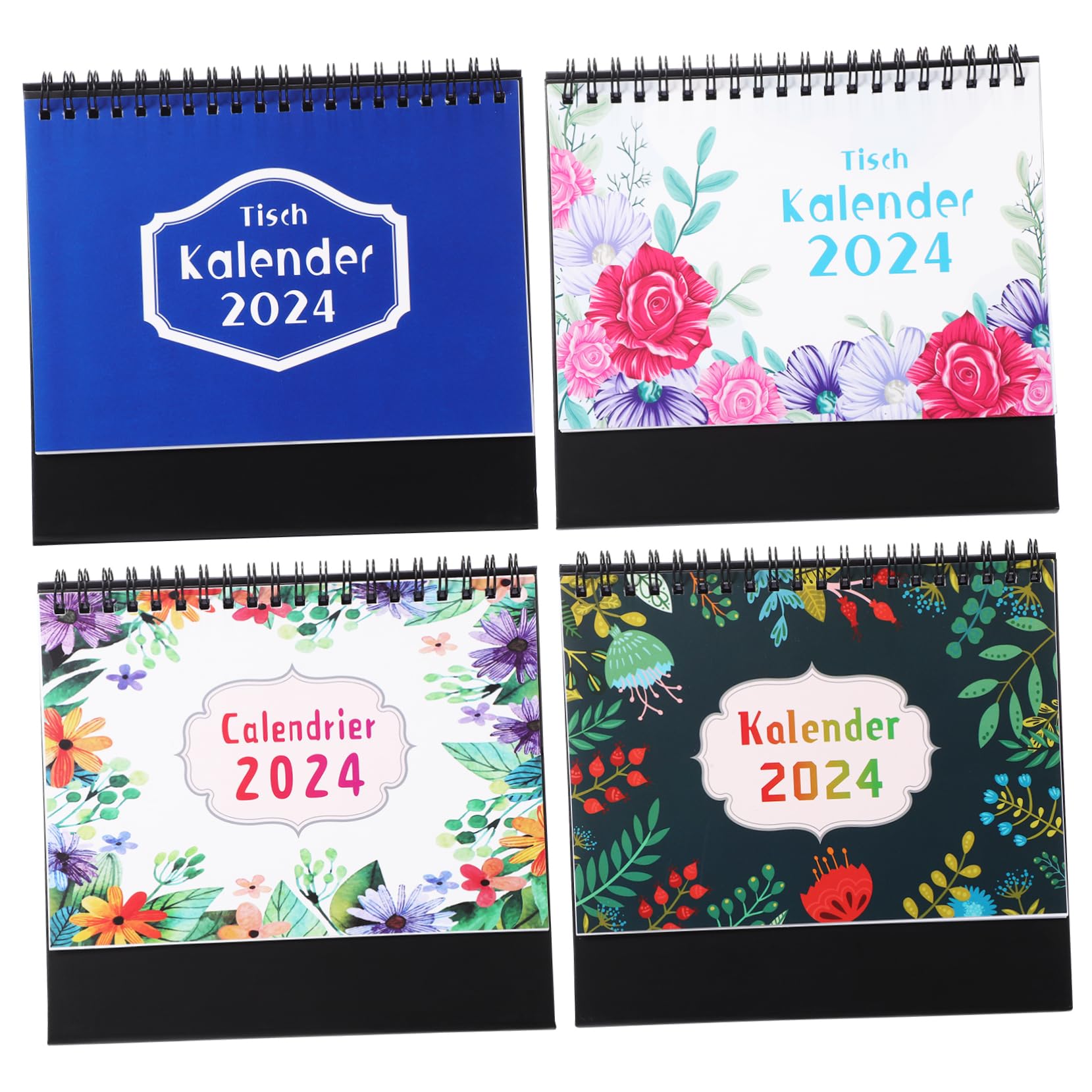 Didiseaon 4pezzi Calendario da Tavolo Design Due Spirali Accessorio da Ufficio per Casa Opzioni di Pianificazione Multifunzionali