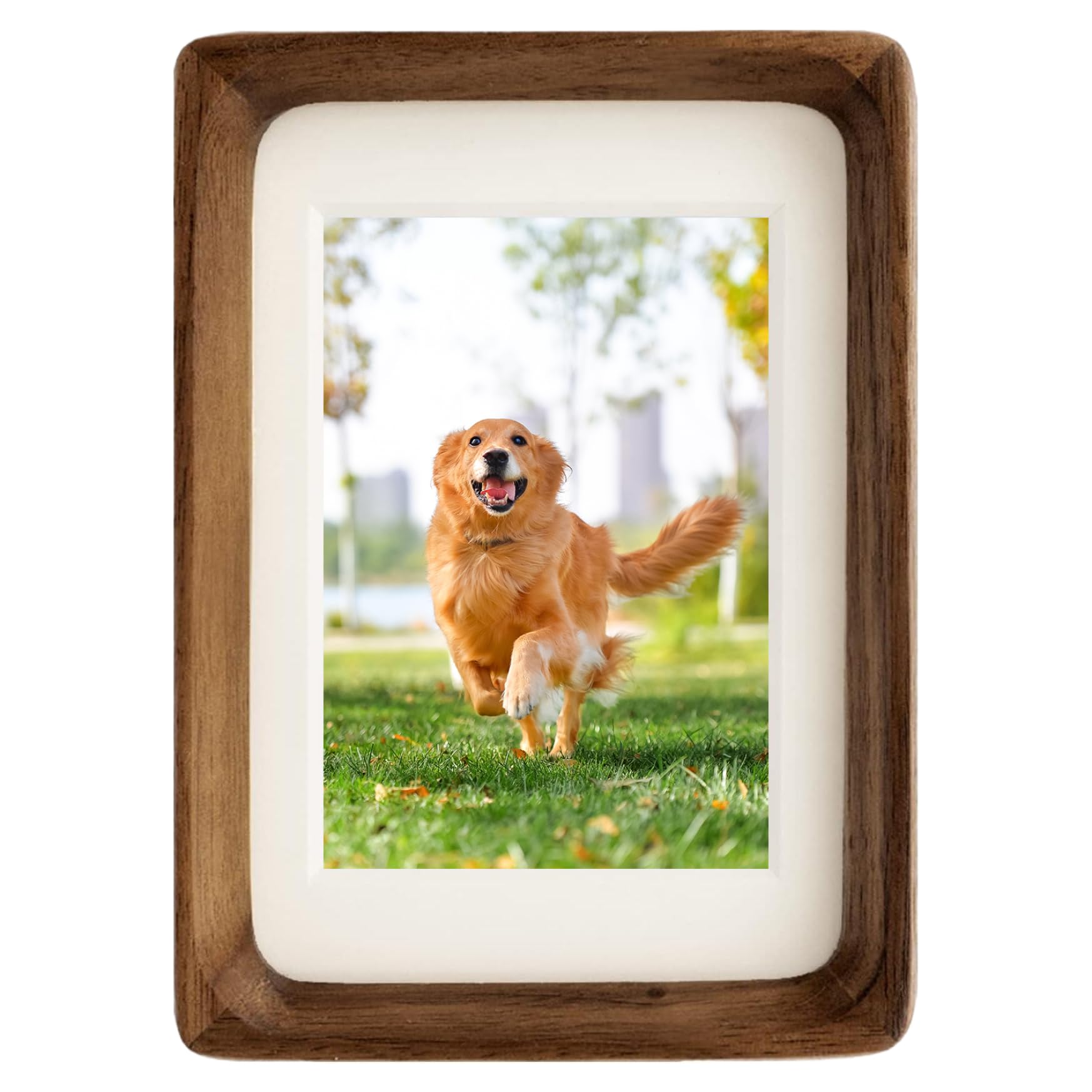 Cadre photo 8 x 10 bois naturel rectangulaire avec verre pour fixation murale