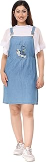 HI-FASHION Embroidered Denim Casual Dress for Women/Girls