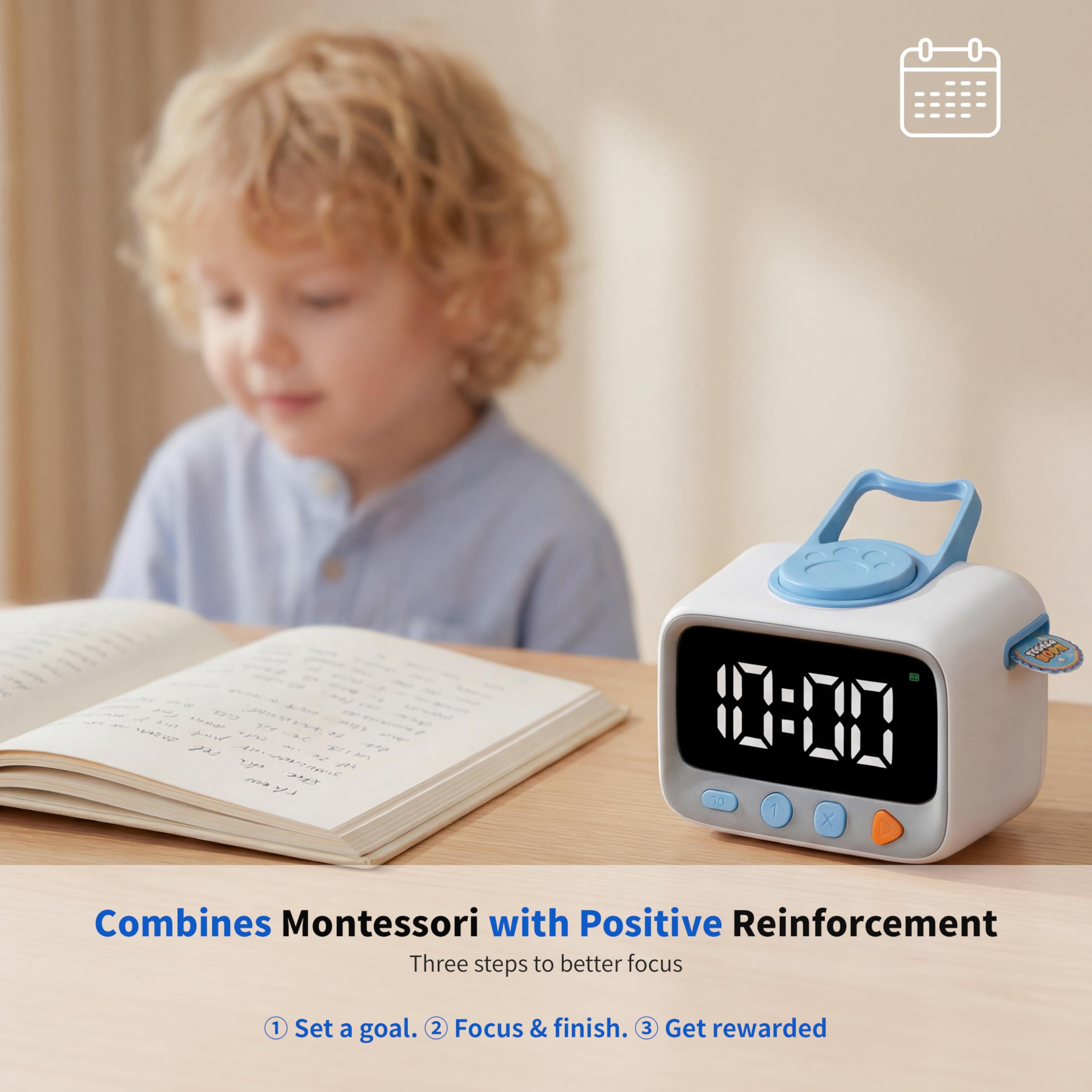Timer per conto alla rovescia visivo con 200 adesivi premio medaglia, per premi per bambini, timer digitale ricaricabile per ADHD, strumento di studio a casa e aula