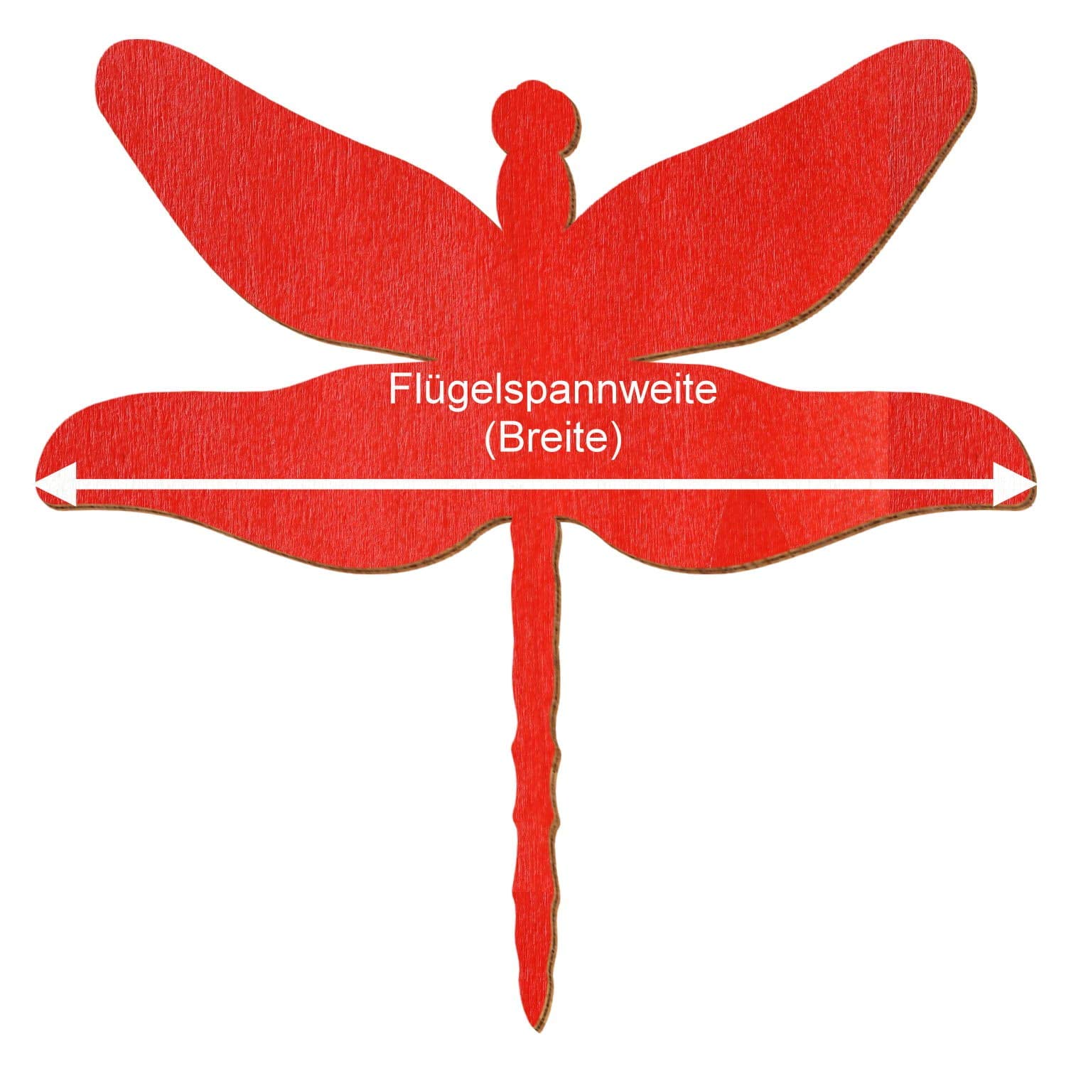Libélula de madera roja – Decoración de 3 – 50 cm, tamaño: 50 cm, paquete con:100 unidades