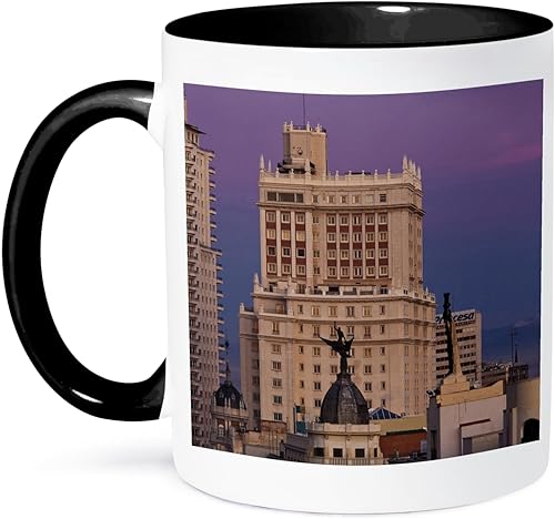 3dRose Danita DelimontMadridEspaña Madrid Gran Via y edificio EspanaEU27wbi0668Walter BibikowTazas NegroBlanco