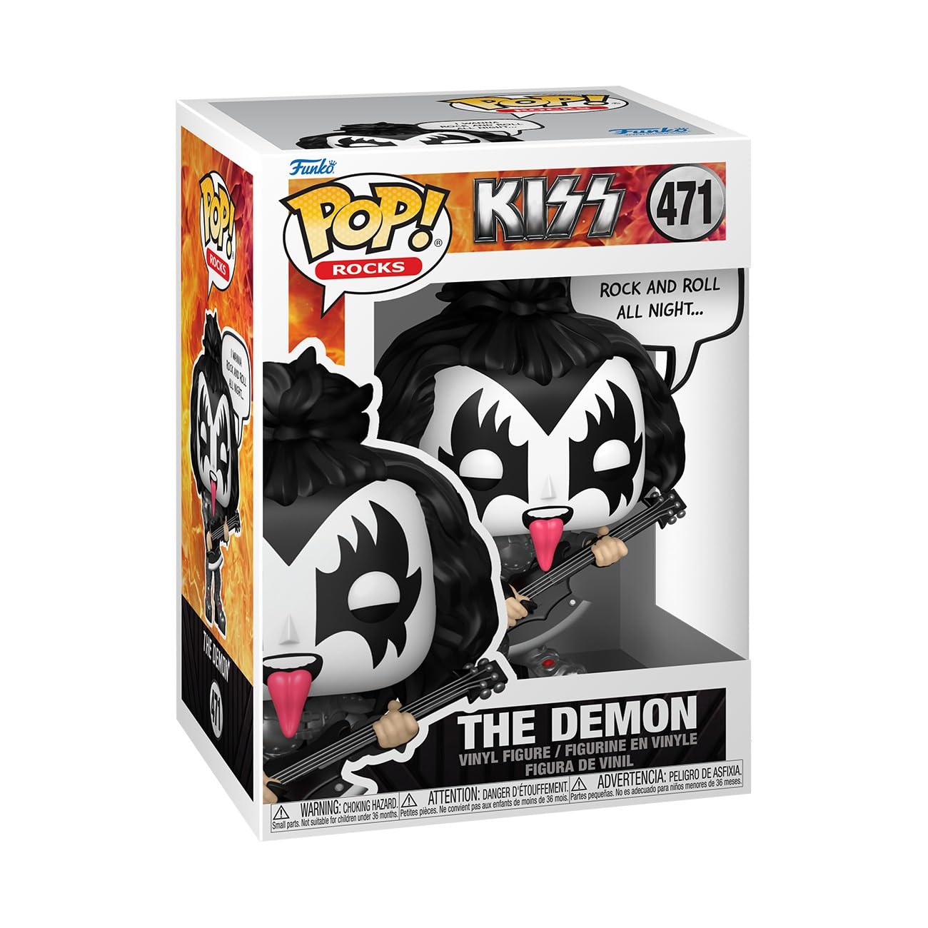 Funko Pop! Sayings: the Demon, (R&R All Night), KISS, Collectable Vinyl Figure, Gift Idea, Official Merchandise