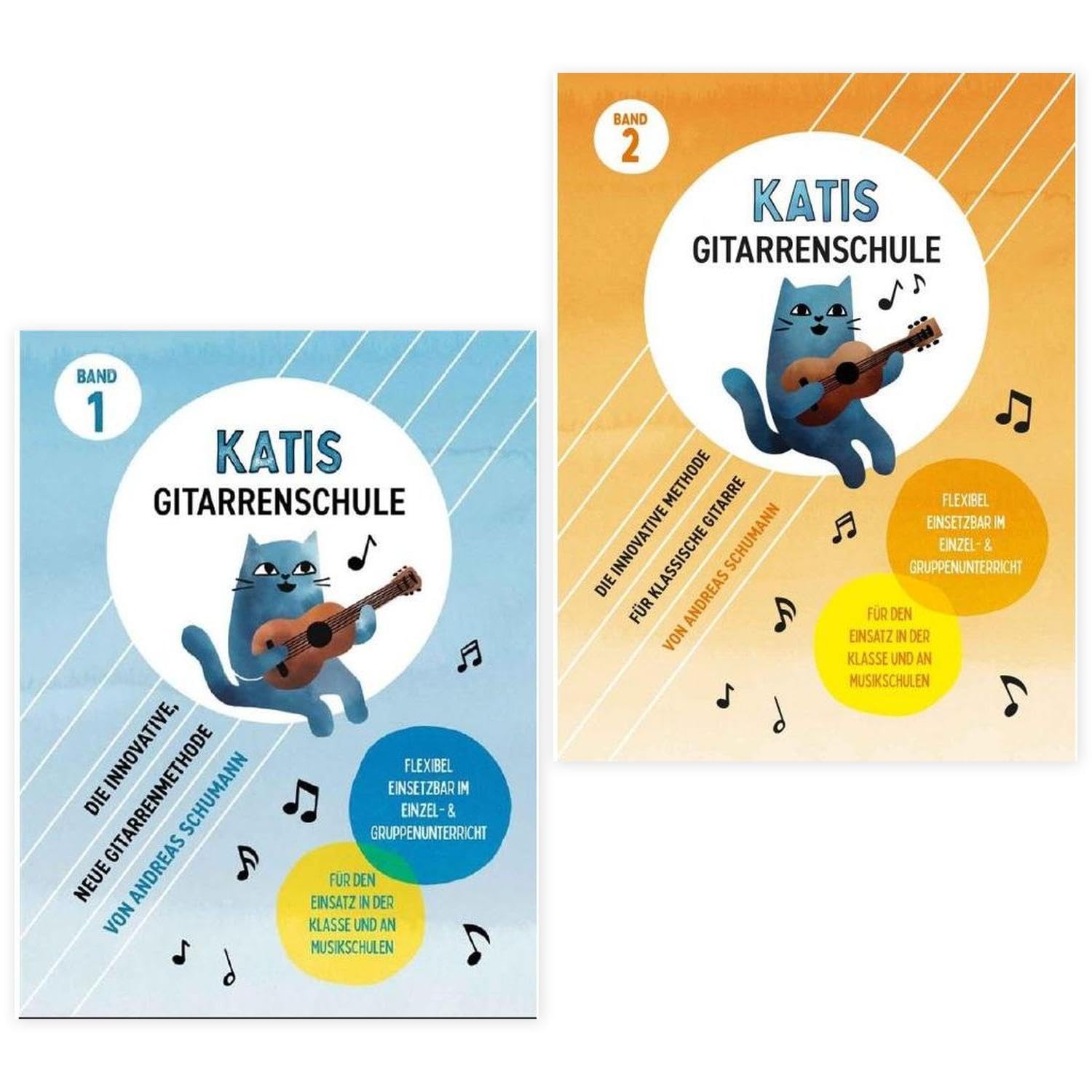 Starterset: Katis Gitarrenschule Band 1 und Band 2 (BOE 7945, BOE 7954, 9783954562107, 9783954562190) + 6 Soundman Pleks für Gitarre (3 x 0,46mm + 3 x 0,73mm)