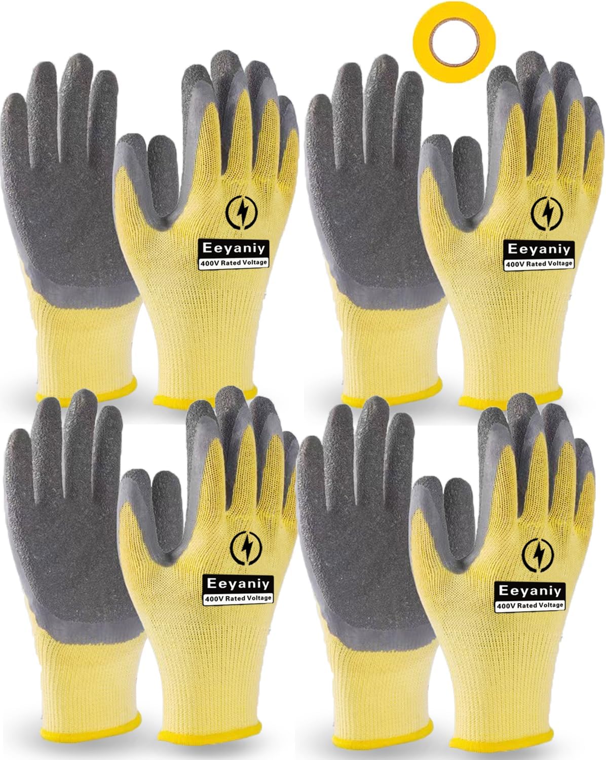 Electrician Gloves 400V Insulated Work Gloves High Voltage Insulated Rubber Non-Slip Electrical Gloves