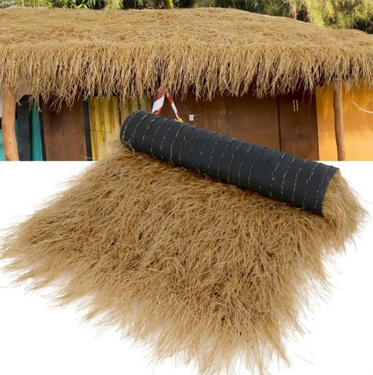 Chaume artificiel de qualité supérieure résistant aux UV pour bars tiki et jardins haut de gamme