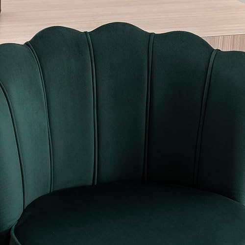 Miniatura 6 de LZAREAL Juego de 2 taburetes de bar giratorios de terciopelo modernos de altura ajustable con respaldo de pétalos y reposapiés dorado, taburetes de