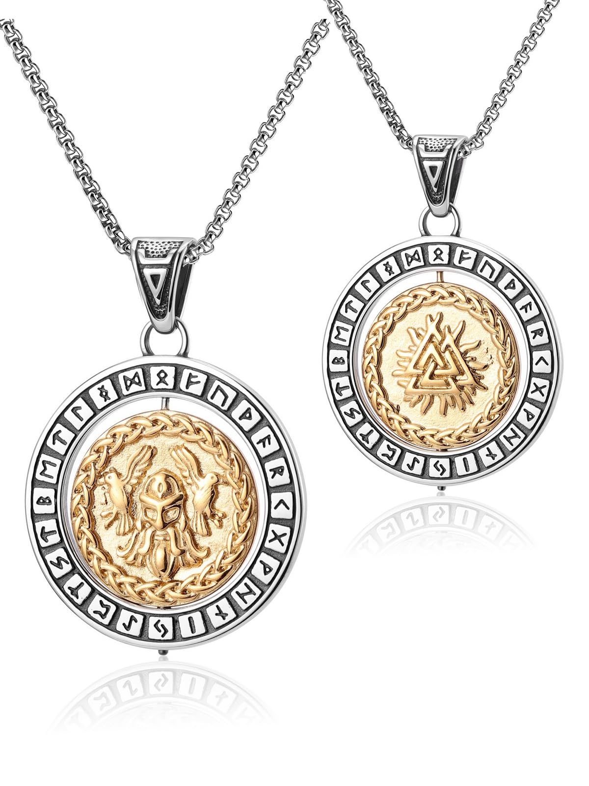 PiercingJak Herren Halskette Wikinger Rune Kette Schwarz Kun