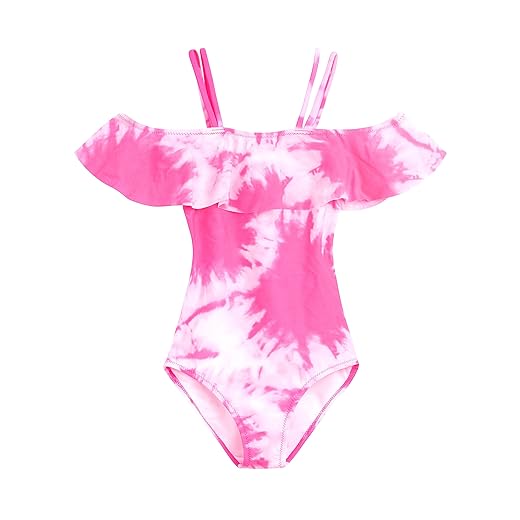 Kanu Surf girls Peggy Upf 50+ Beach Sport Off Shoulder One Piece Swimsuit, Beach Girl Pink, 14 US