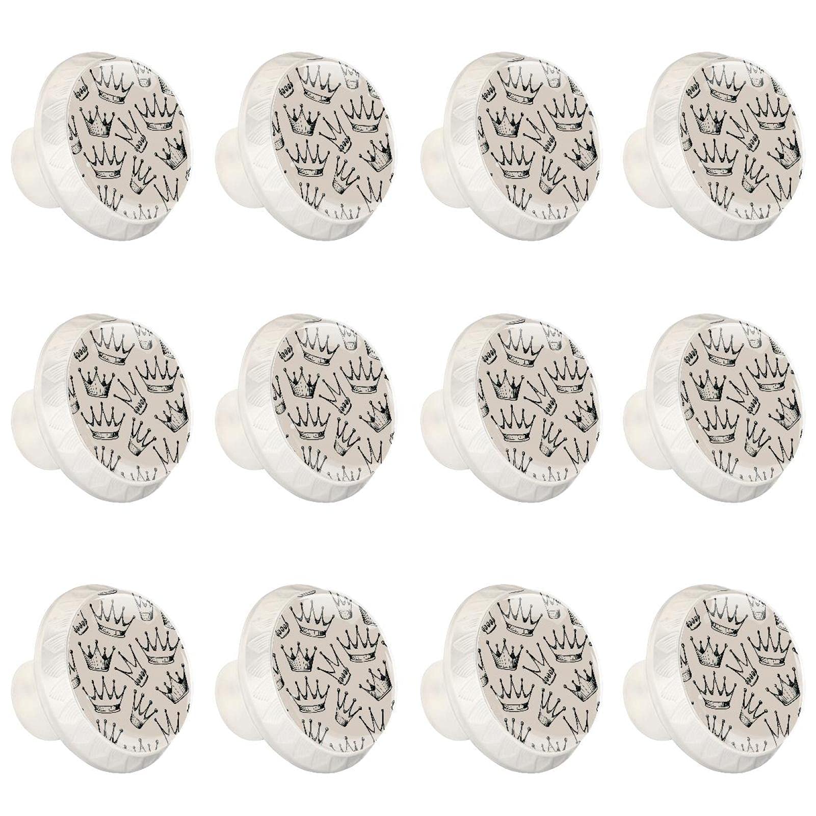 Armoires de cuisine boutons ronds couronne de princesse pour tiroirs de commode