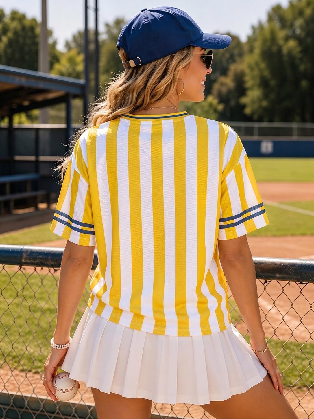 Baseball Jersey Shirts for Women Baseball Graphic Tshirts Game Day Fan Tee Oversized Short Sleeve Top