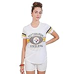Ultra Game NFL Official Women\'s Super Soft Mesh Jersey T-Shirt, Pittsburgh Steelers, Team Color, Medium