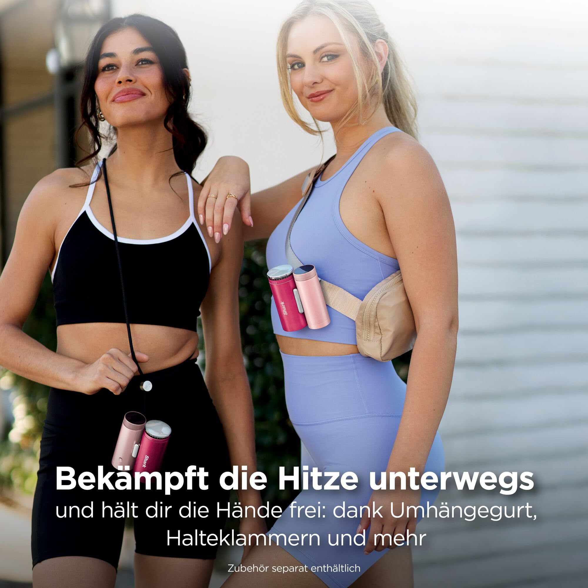 Shark ChillPill 3-in-1-Hochgeschwindigkeits-Handventilator-, Sprühnebel- und InstaChill-System, mit 3 Kühlaufsätzen, reisefreundliches Design, Dragon Fruit FA022EUPK
