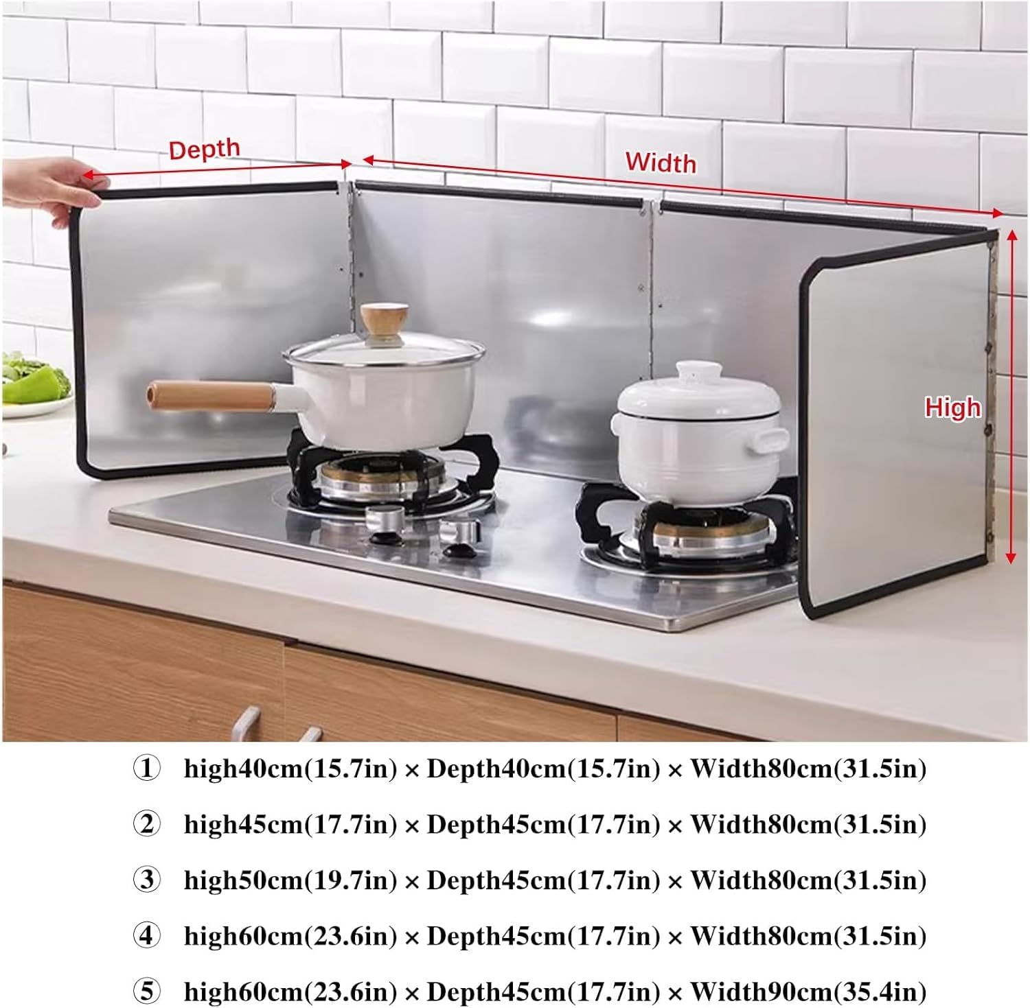 Stainless Steel Splatter Guard for Frying, Foldable 4-Sided Oil Splash Insulation Board, Grease Shield for Kitchen Cooking