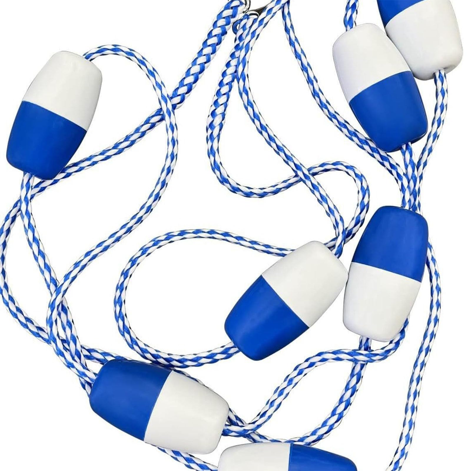 TUOYIBO Preassembled Pool Rope, Adjustable Length, Swimming Pool Safety Divider Rope and Float Line with 2 Pre-Assembled Stainless Hooks for Effective Visibility