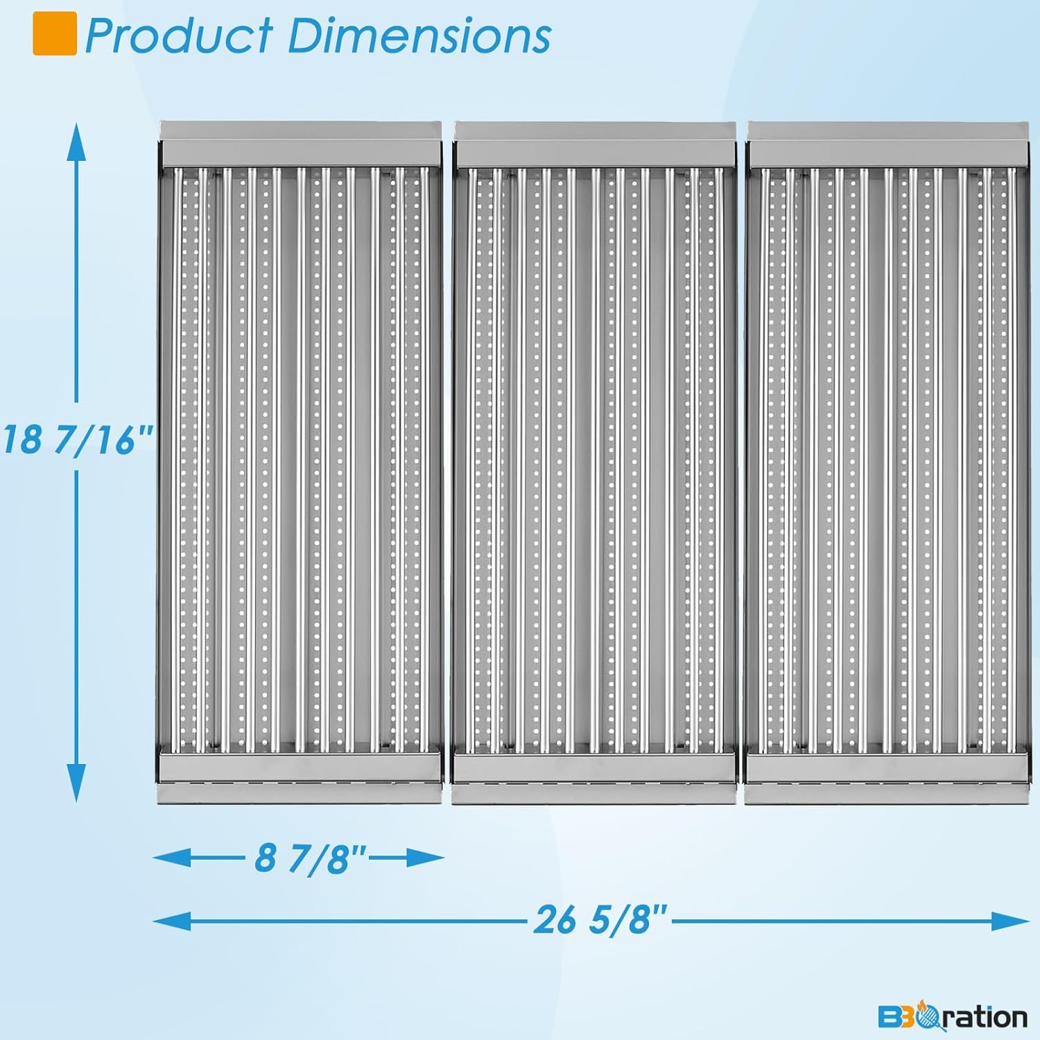 18 7/16" Stamped Stainless Steel Cooking Grid Replacement Emitter Set for Charbroil Tru-Infrared Grill 463241314 463270512 463270909 463270912 463241313, Parts for Kenmore 415.16167210