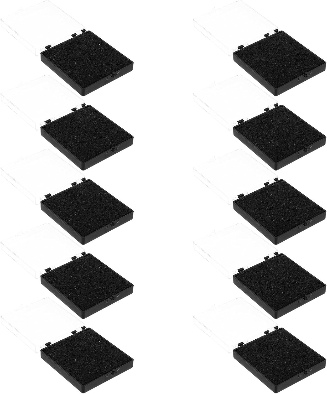 TEHAUX 10pcs Lapel Pin Display Case with Sponge Insert, Scratch-resistant Plastic Badge Organizer Box, Simple Elegant Design for Jewelry Storage and Travel