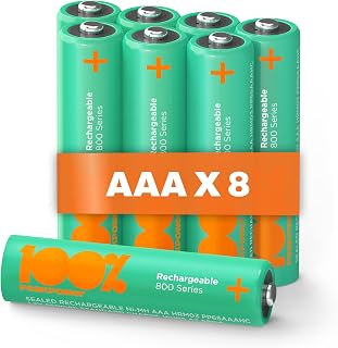 Rechargeable Batteries AAA Ni-MH 650 mAh Pre-charged - Pack of 8 by 100% PeakPower