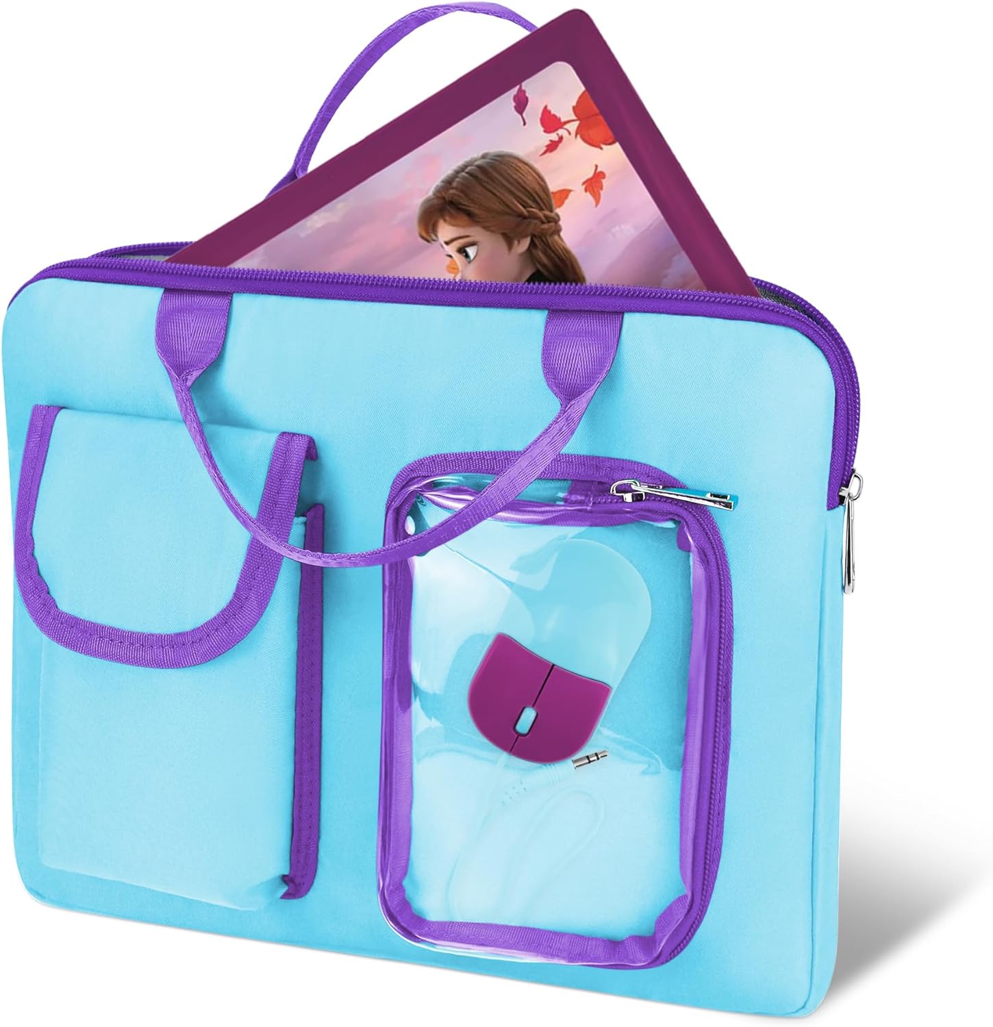 Annmore Carrying Bag for LEXiBOOK Educational and Bilingual Laptop, Blue/Purple
