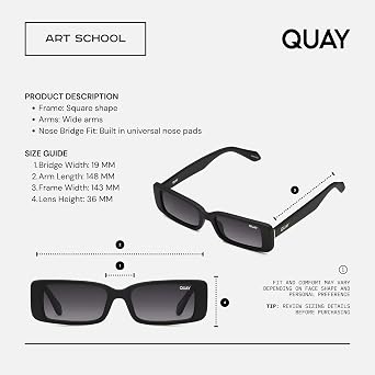 QUAY ART SCHOOL Square Sunglasses for Women