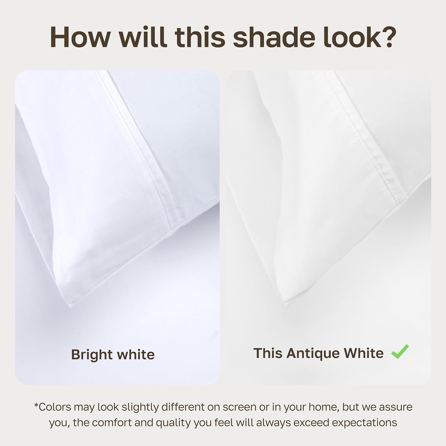 California Design Den Queen Sheet Set - Soft 400 Thread Count Sateen, Natural 100% Cotton Sheets, Deep Pockets with All Around Elastic for a Snug Fit, Durable Bedding Set - Antique White