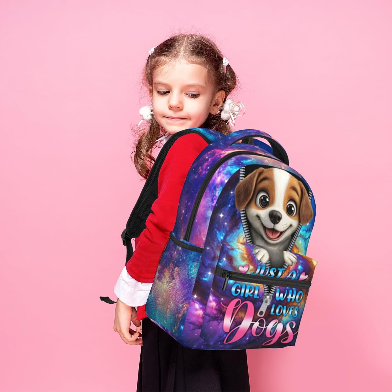 15インチ 軽量バックパック 6~8歳の女の子向け かわいいスクールブックバッグ 大容量&amp;パッド入り人間工学バック