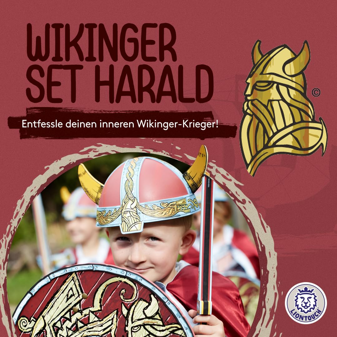 Liontouch - Wikinger Spielzeugschwert, Schild & -Axt | Für Jungen von 3-8 Jahren | Chief Haralds mittelalterliches Set für kleine Krieger Rollenspiele | Sichere Schaumstoff Zubehör für Kostüme