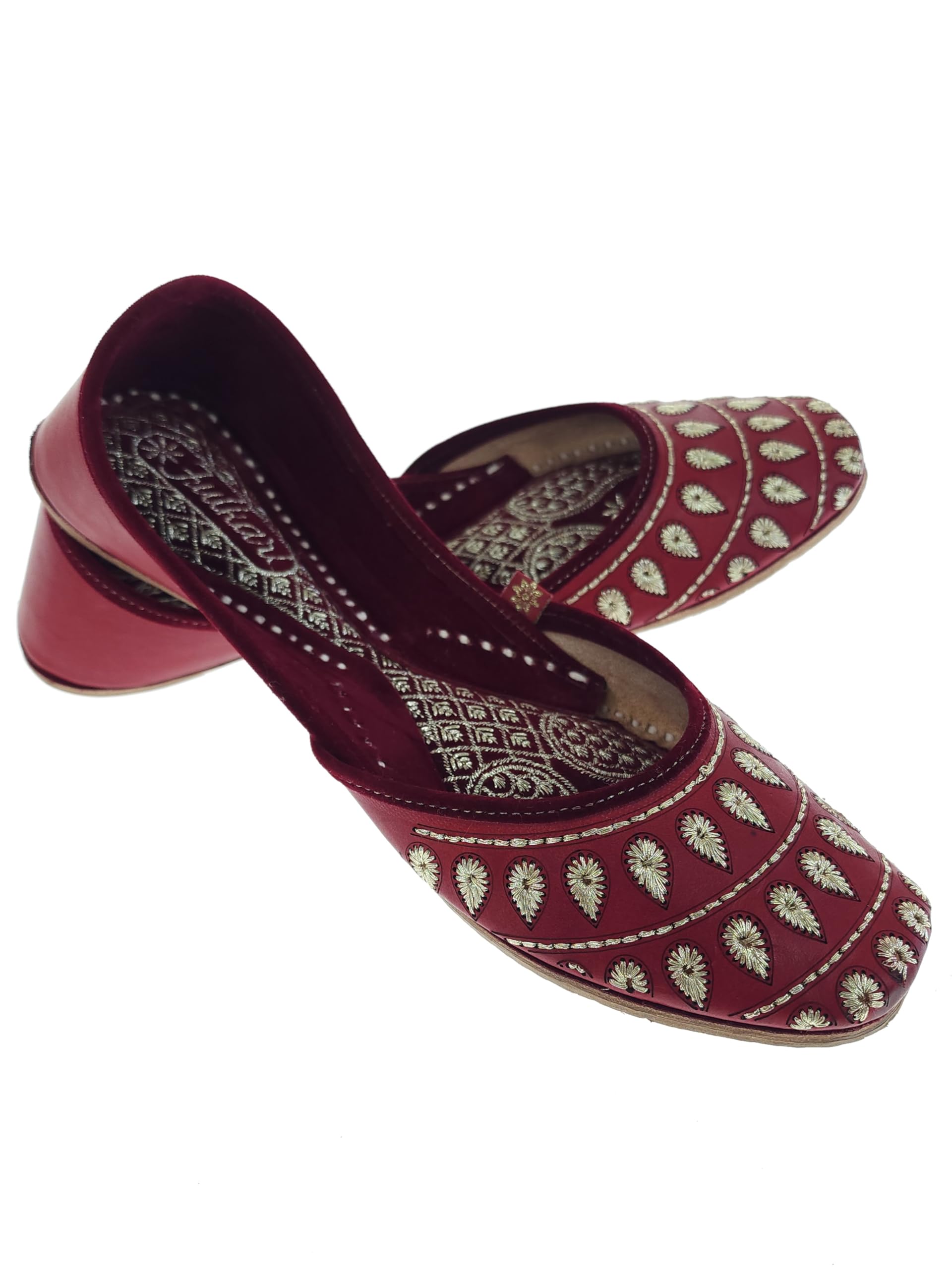 Women Rays Gold Casual Genuine Soft Leather Jutis | Bite and Pinch Free Juttis | Punjabi Jutti | Girl's Office Flat Ladies Mojari | dailywear Ethnic Juti |-image-17