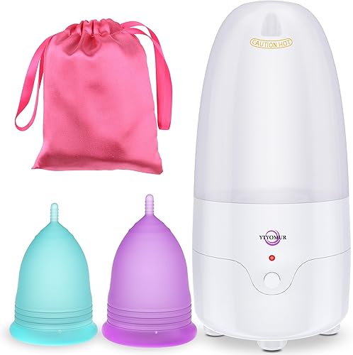 Kit de copa menstrual juego de tazas menstruales YTYOMUR con dos copas de período reutilizables diseño compacto fácil de ocultar para evitar