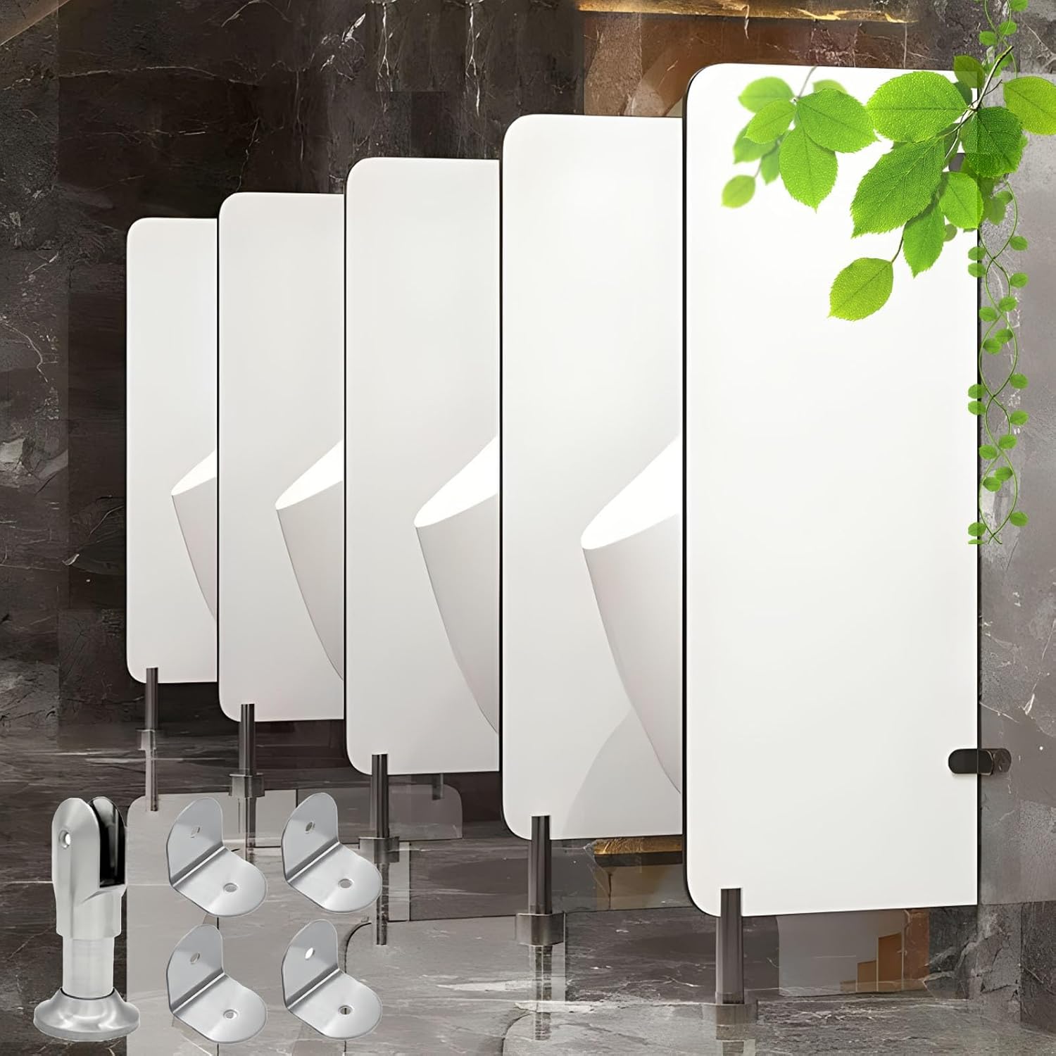 Urinal Partition, Urinal Screen Toilet Partition, Men's Urinal Privacy Screen Divider Partition with Accessories Used in Hotels and Shopping Malls(35.43x15.75in 400x900mm)