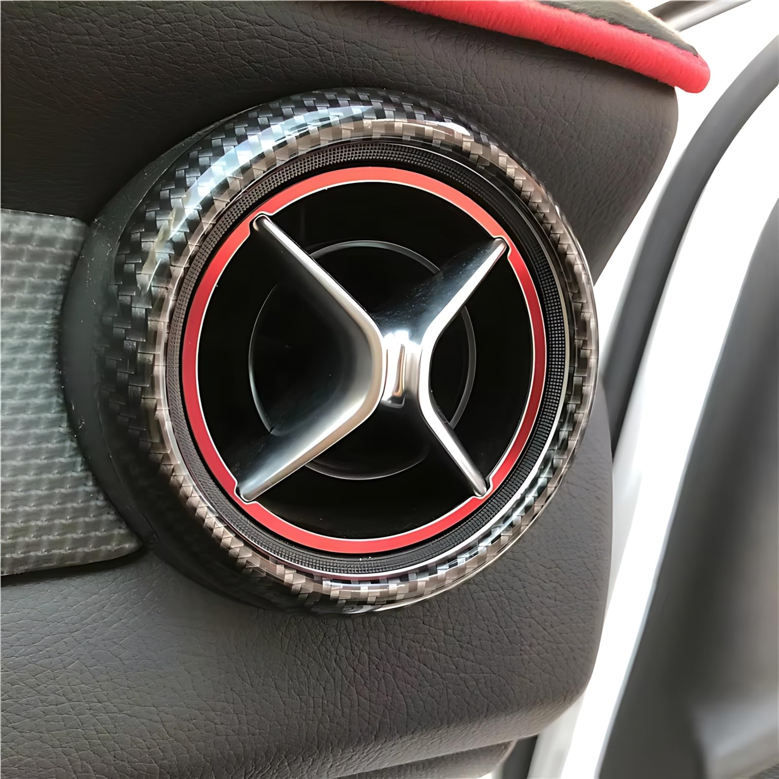 Copertura Bocchette Compatibile Con Benz Per A-Class W176 2013-2018 Anello Di Rivestimento Della Presa D'aria Del Cruscotto Dell'auto Copertura Decorativa Adesivo