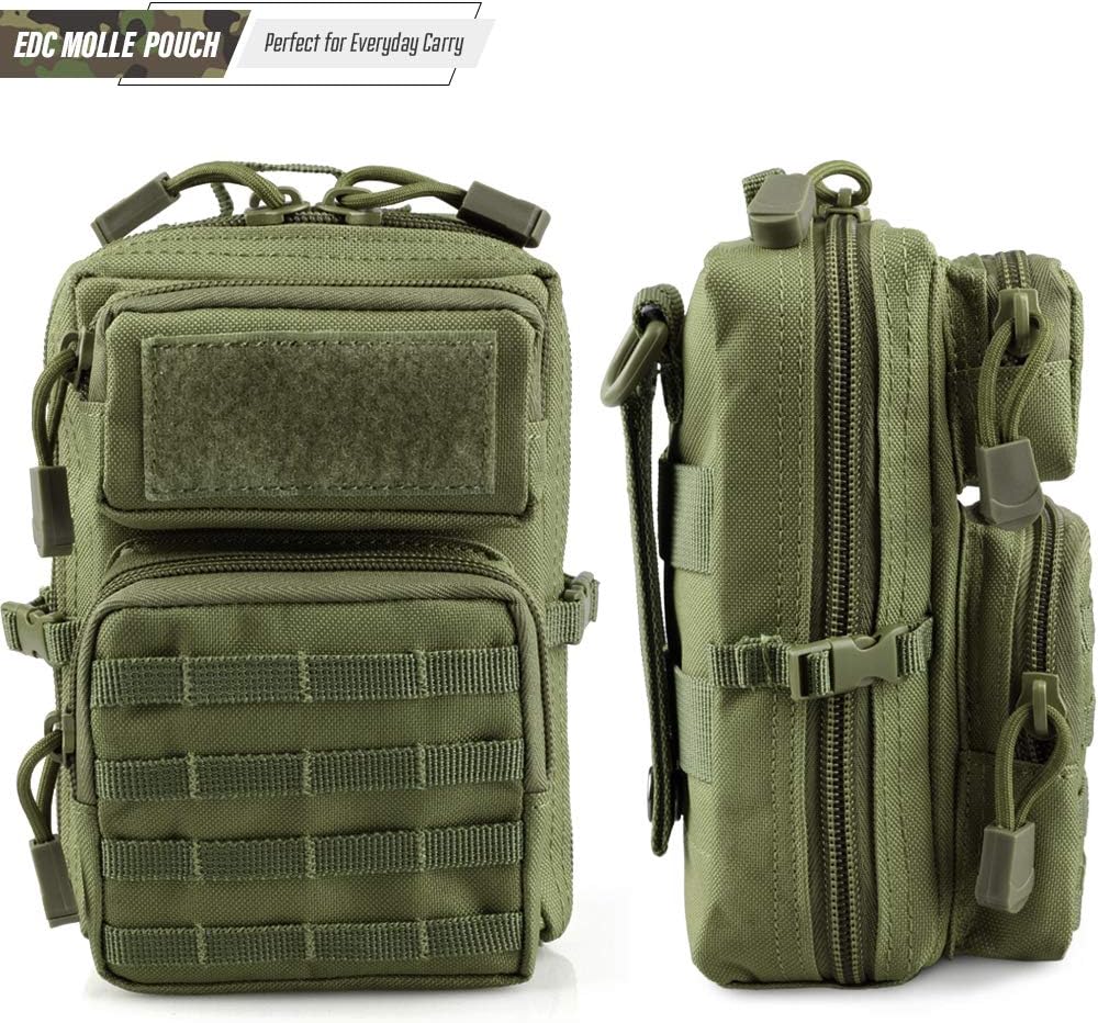 LIVANS Tactical Molle Utility Pouch, EDC Tool Pouch Tactical Phone Pouches Mini Waist Pouches Medical EDC IFAK Pack Mini Design of 3-Day Backpack - Image 4