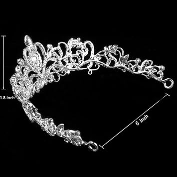 Tiaras and Crowns, Vofler 2 Pack Crystal Rhinestone Headband Headpiece Hair Jewelry for Women Ladies Girls Bridal Bride Princess Queen Birthday Wedding Pageant Prom Halloween Costume Party Silver