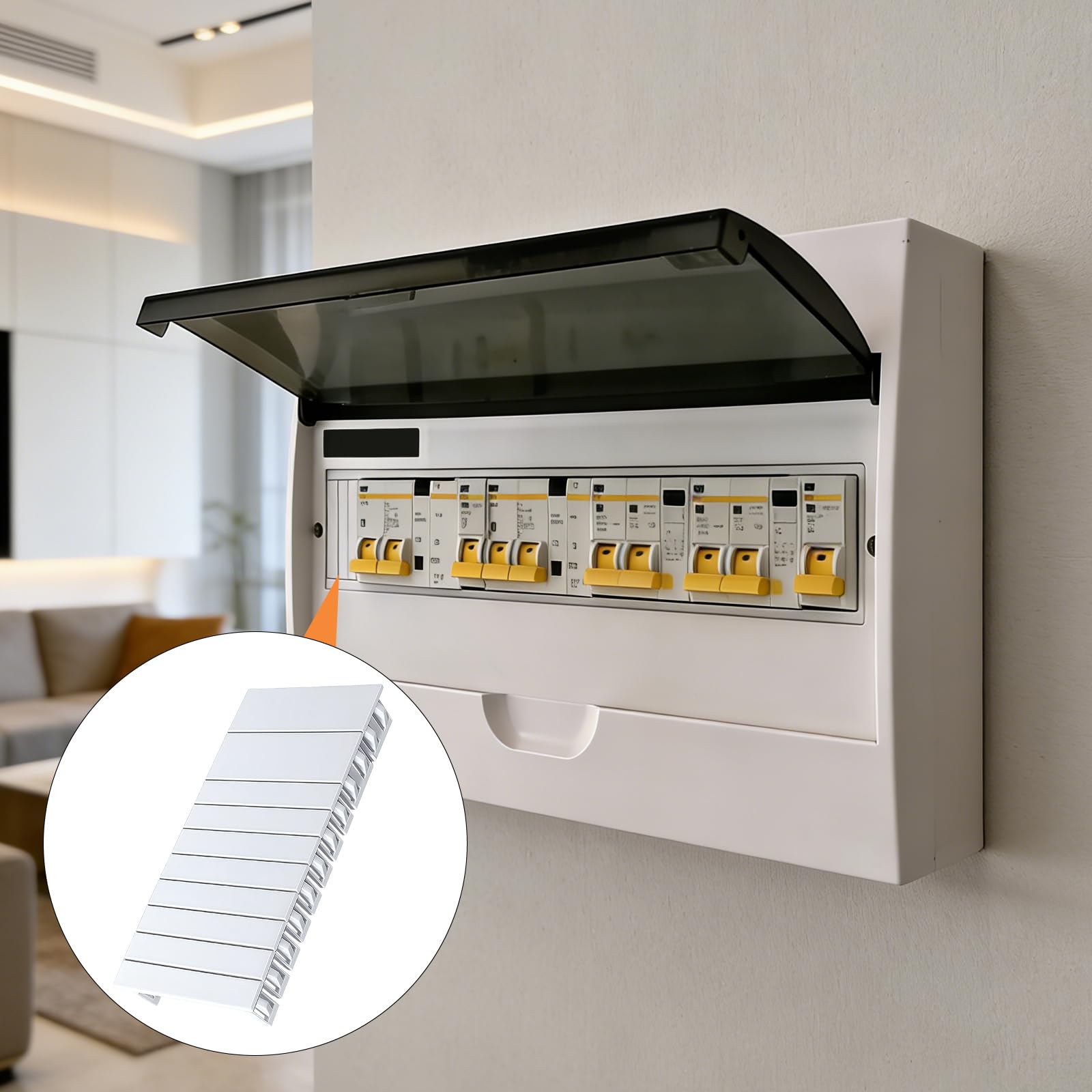 12 Piezas Tapa Cuadro Electrico 11 cm X 5,2 cm, Tapas Ciegas Cuadros Electricos Compatibles con Placas de Cubierta de Seguridad F-Tronic, Hager Y Hensel, Extraíbles y Combinables